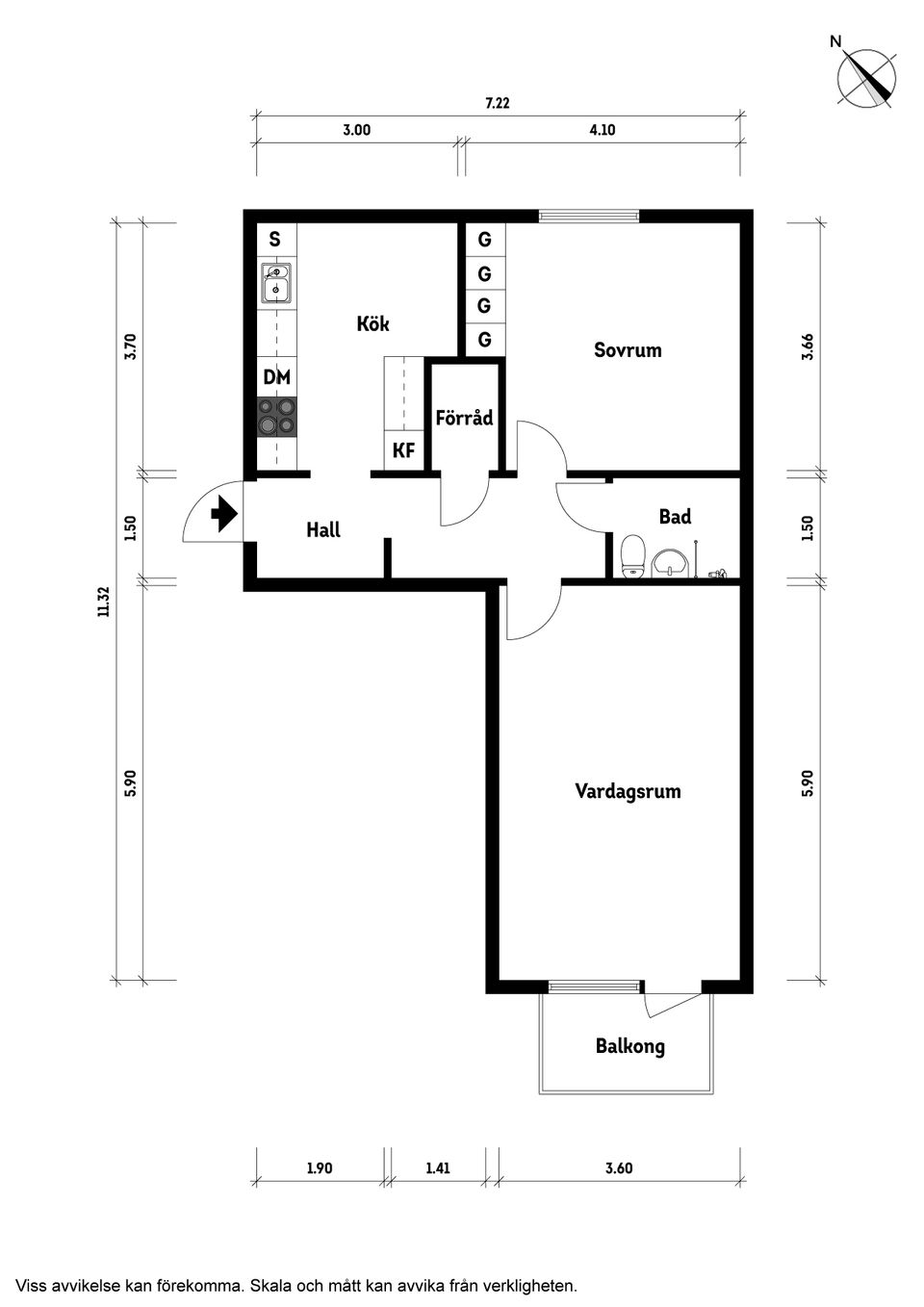 Bostadsrätt, Knarrhögsgatan 12B, Mölndal Centrum, Mölndal