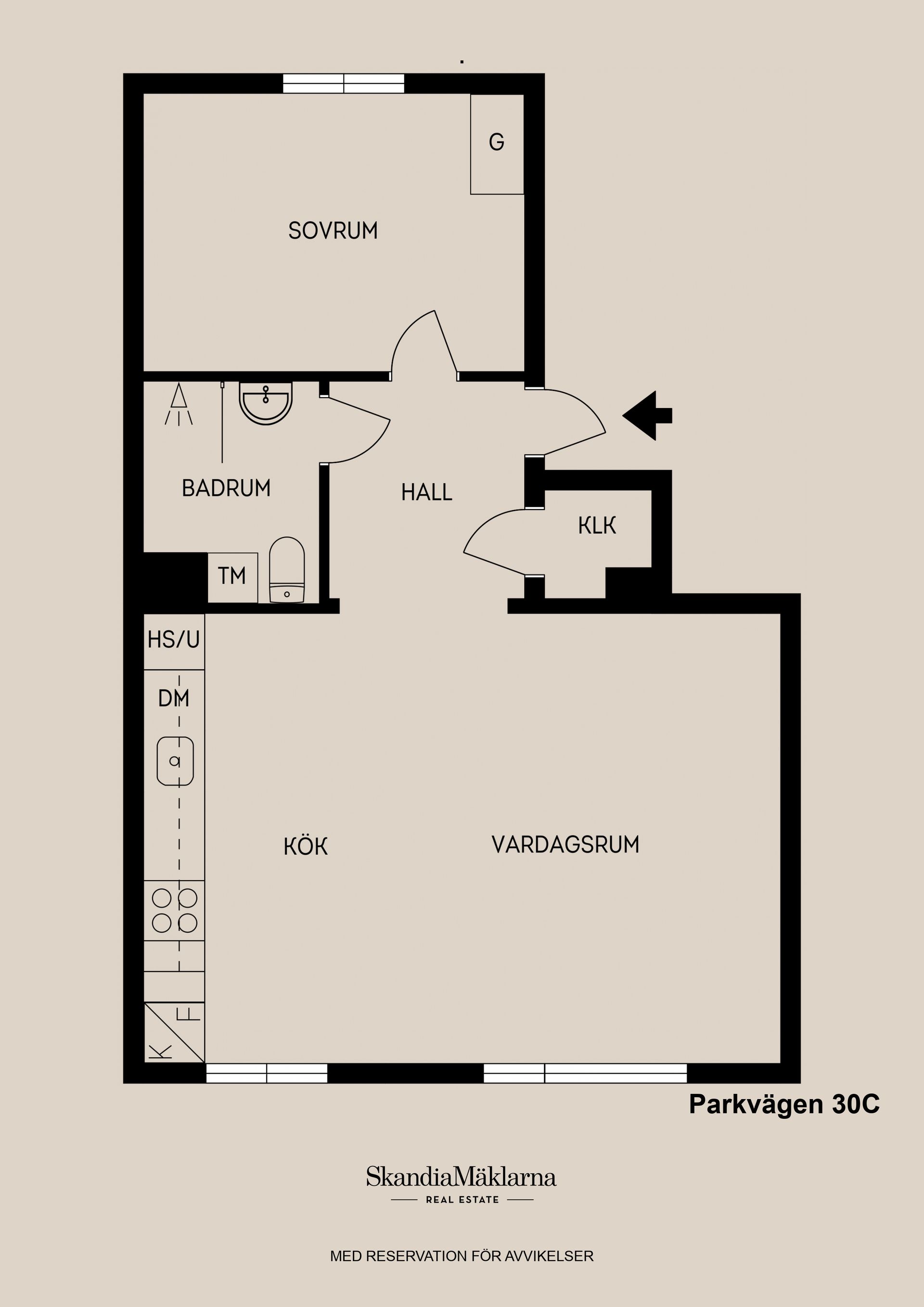 Bostadsrätt, Parkvägen 30C, Olsbacka, Gävle