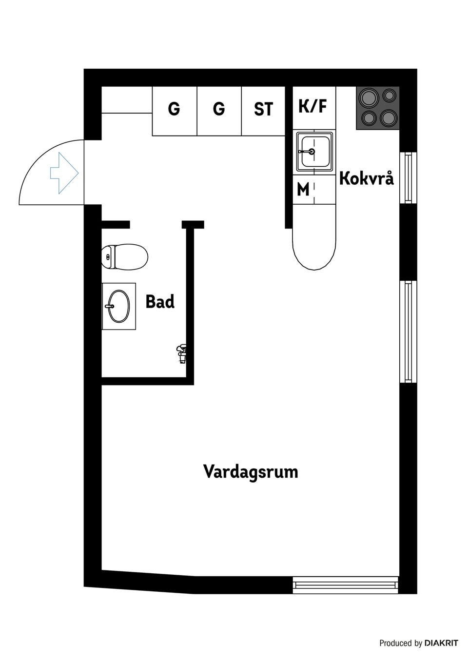 Bostadsrätt, Östra Kyrkogatan 33, Centralt Öster, Nyköping