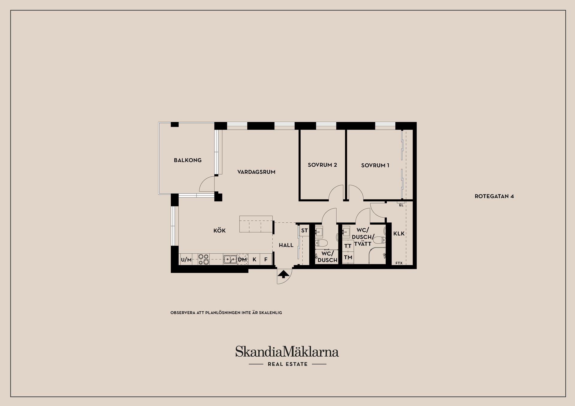 Bostadsrätt, Rotegatan 4, Södra Ekkällan, Linköping