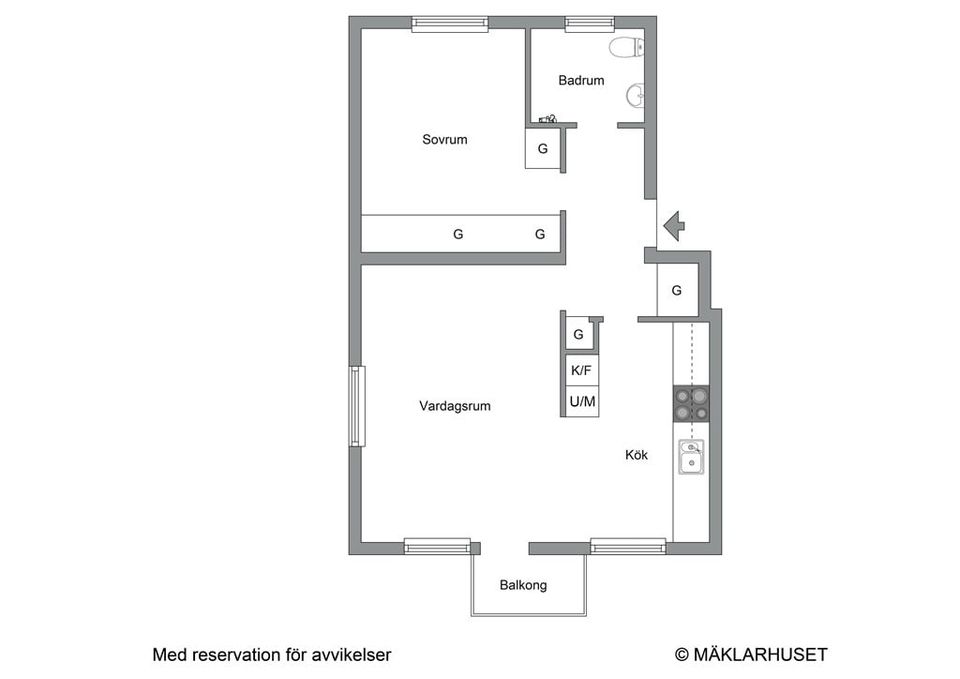 Bostadsrätt, Kratsbodavägen 55, vån 2/3, Mariehäll, Stockholm