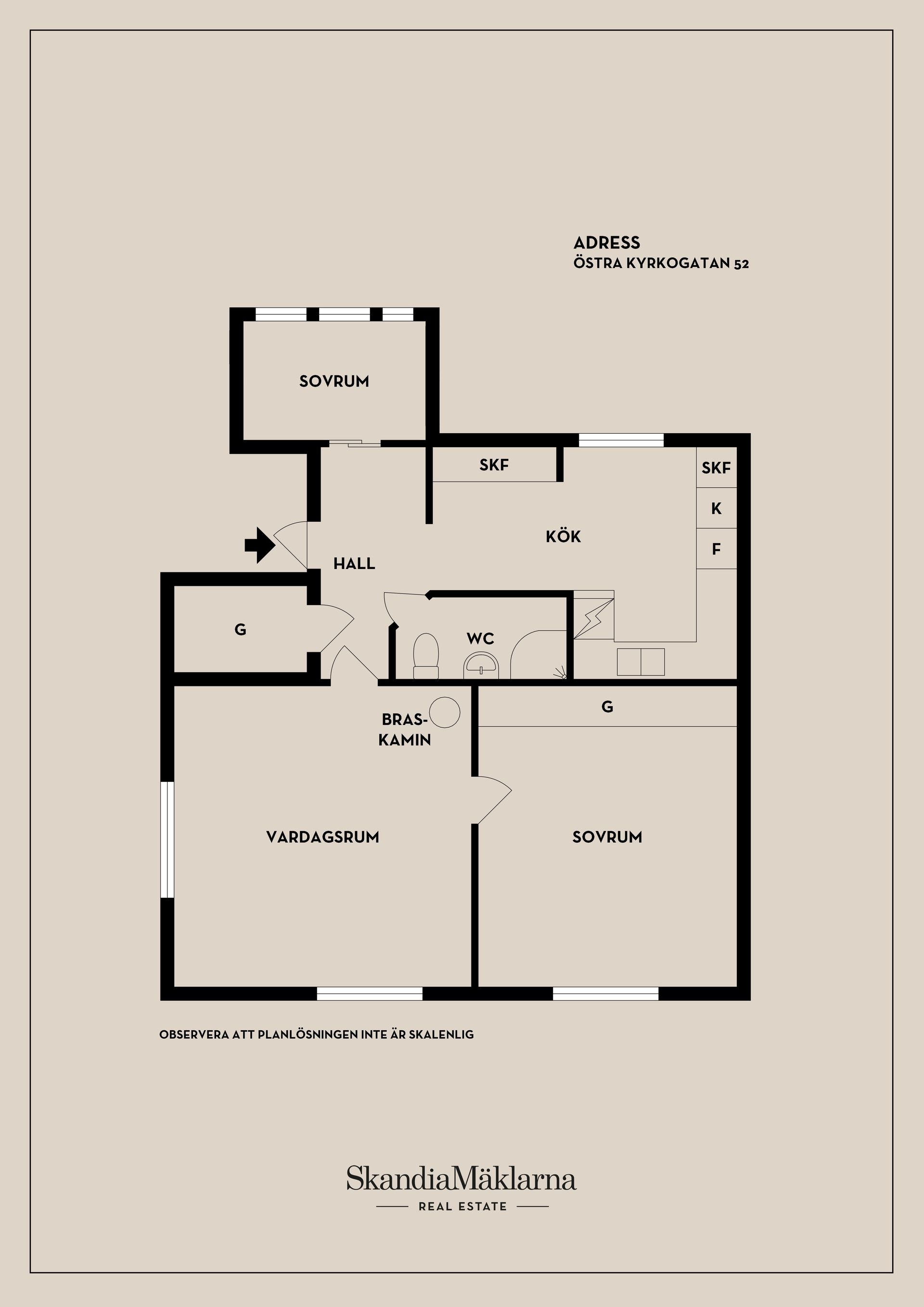Bostadsrätt, Östra Kyrkogatan 52, Centralt Öster, Nyköping