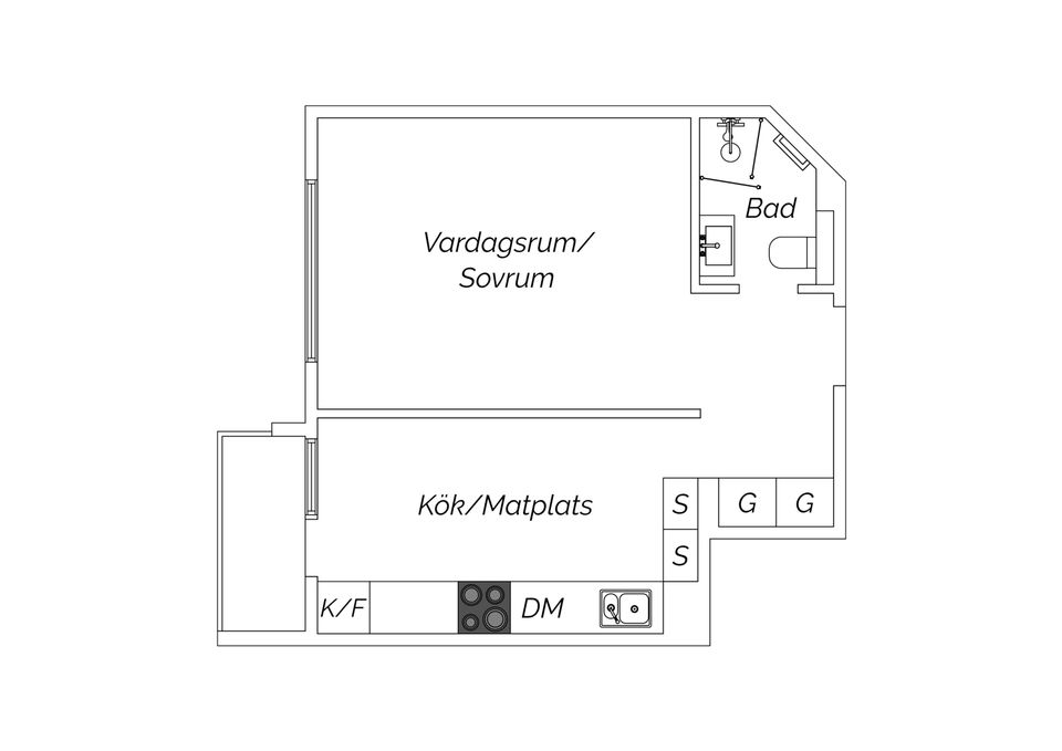 Bostadsrätt, Kungsklippan 22, 1,5 tr (vån 3), Kungsholmen, Stockholm