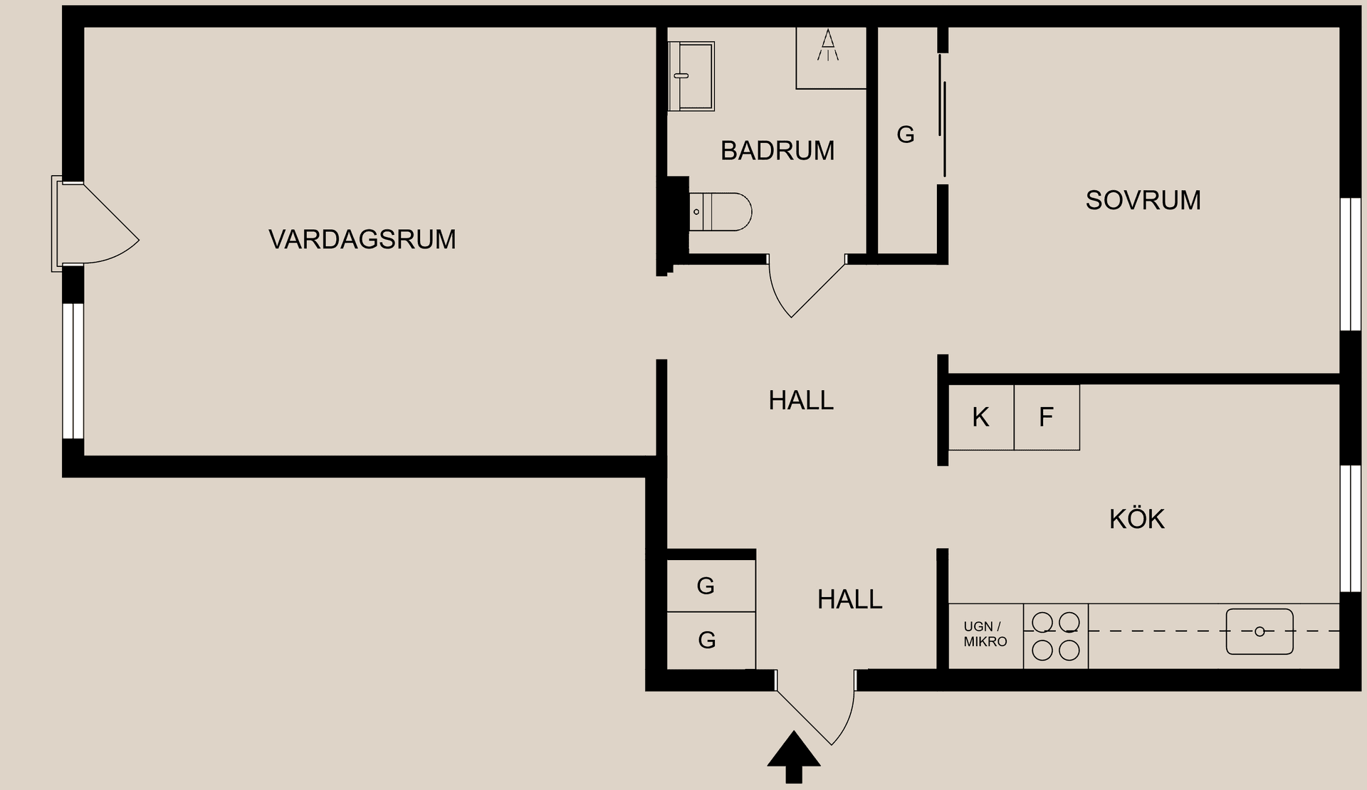 Bostadsrätt, Taborsbergsvägen 15A, Haga, Norrköping