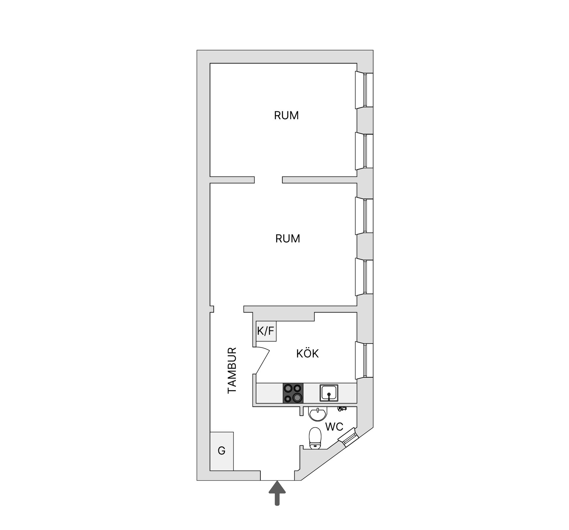 Bostadsrätt, Malmgatan 16, Slussen, Malmö