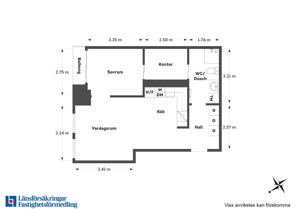 Bostadsrätt, Lodjursstråket 1 (Karlatornet vån 19 Öster), Lindholmen, Göteborg