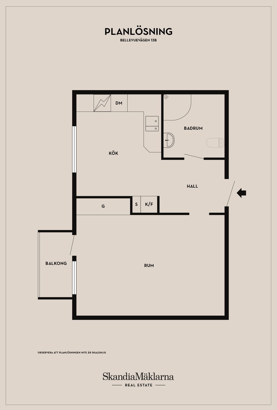 Bostadsrätt, Bellevuevägen 13B, Bellevue, Ystad