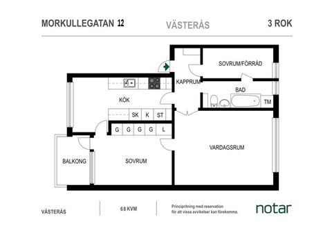 Bostadsrätt, Morkullegatan 12, Råby, Västerås