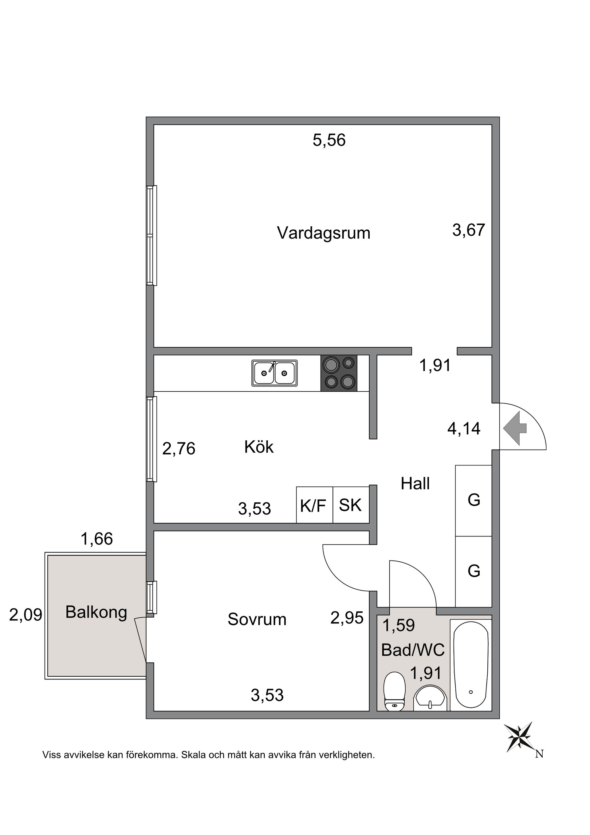 Bostadsrätt, Skolgatan 9B, Centrum, Hässleholm