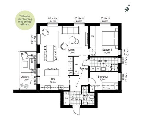 Bostadsrätt, Skogvaktaregatan 34 Lgh 1001, Vegeljung, Ängelholm