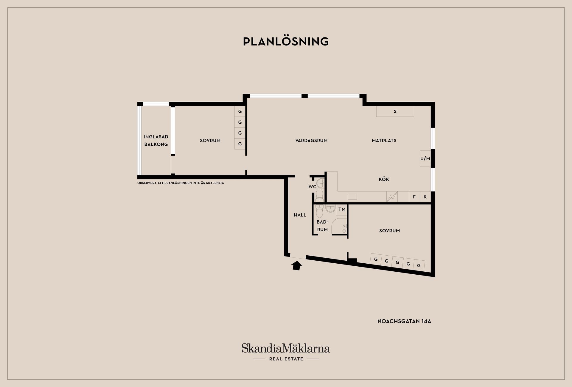 Bostadsrätt, Noachsgatan 14A, Norr, Eskilstuna