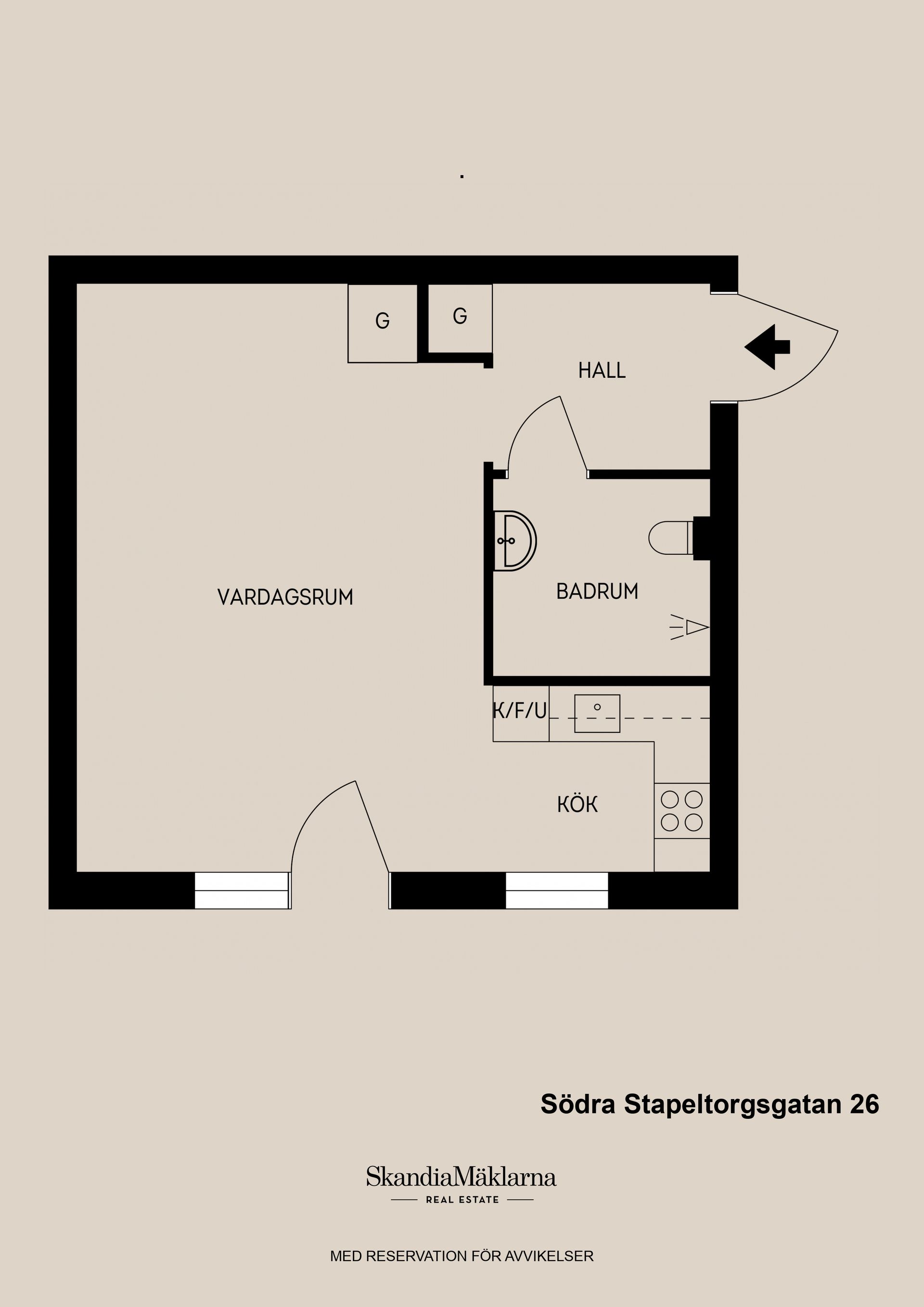Bostadsrätt, Södra Stapeltorgsgatan 26, Söder, Gävle