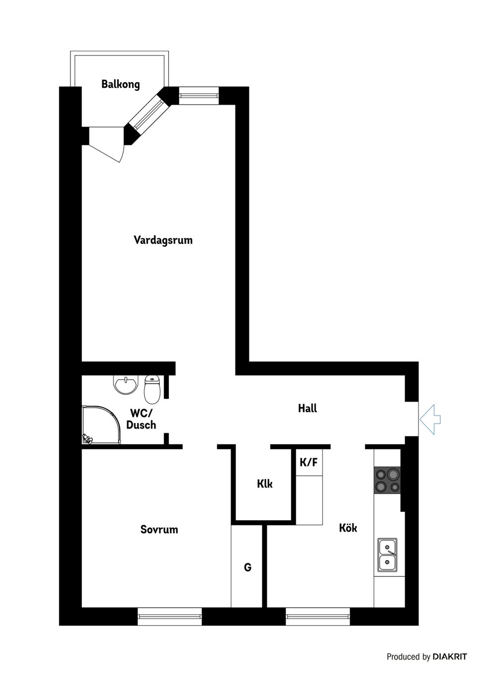 Bostadsrätt, Industrigatan 15B, Högbrunn, Nyköping