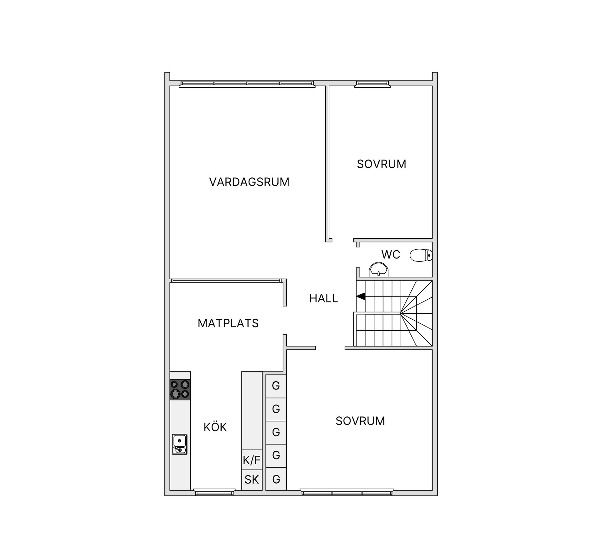 Radhus, Länghemsgatan 25, Trandared, Borås