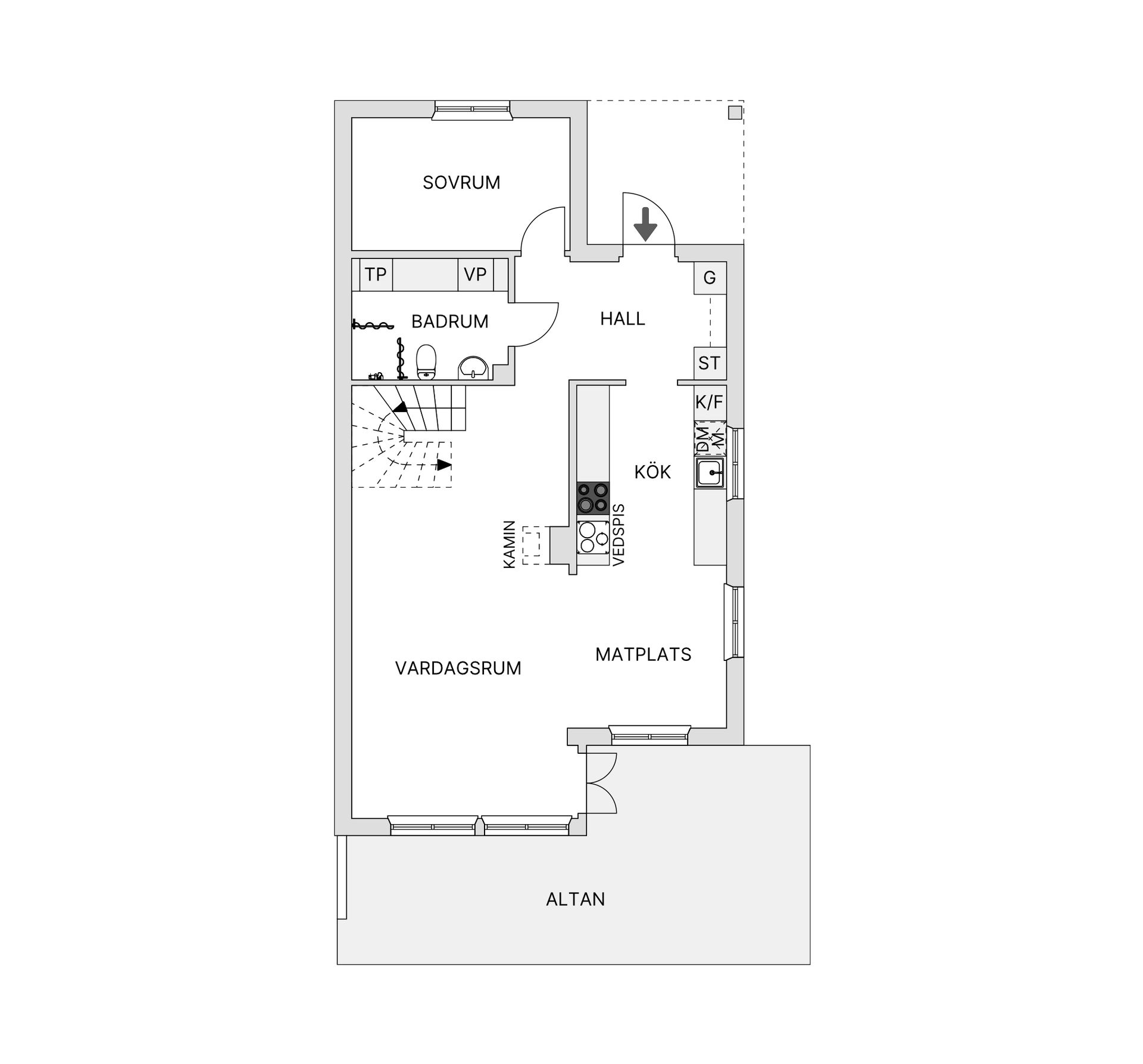 Radhus, Godenius väg 24, Gustavsberg Farsta Slottsvik, Värmdö