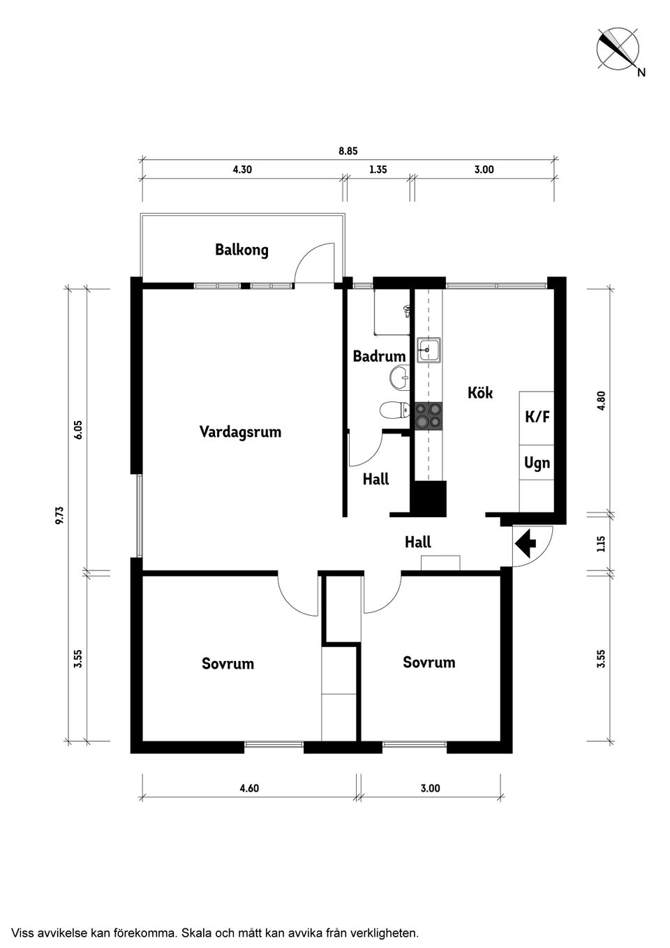 Bostadsrätt, Klockaregatan 3, Östra Villastaden, Kungsbacka
