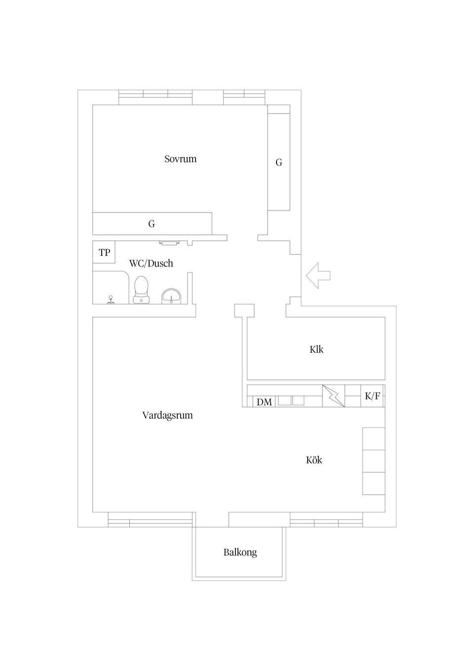 Bostadsrätt, Södra vägen 10, Malmen, Kalmar