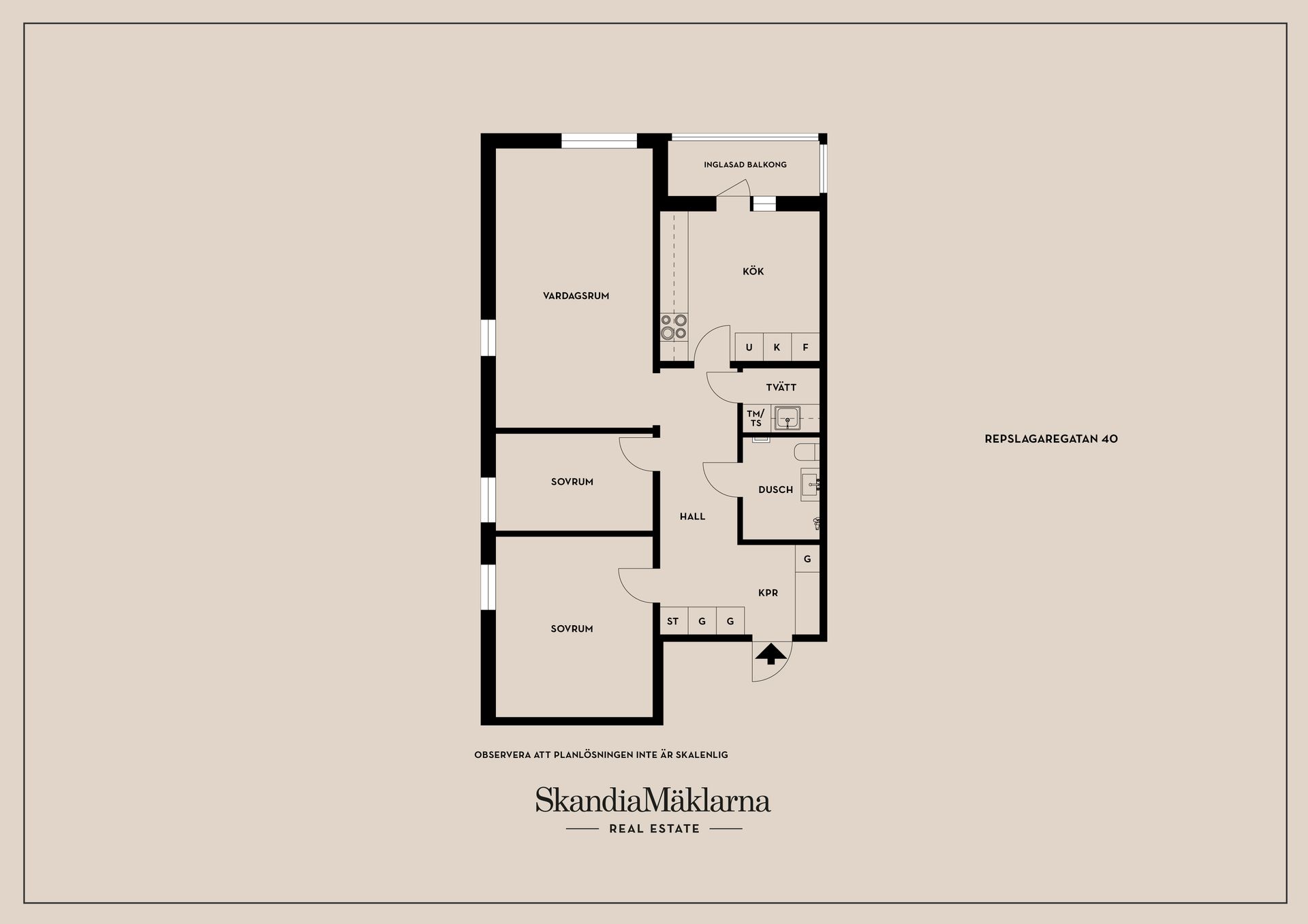 Bostadsrätt, Repslagaregatan 40, Centralt, Linköping