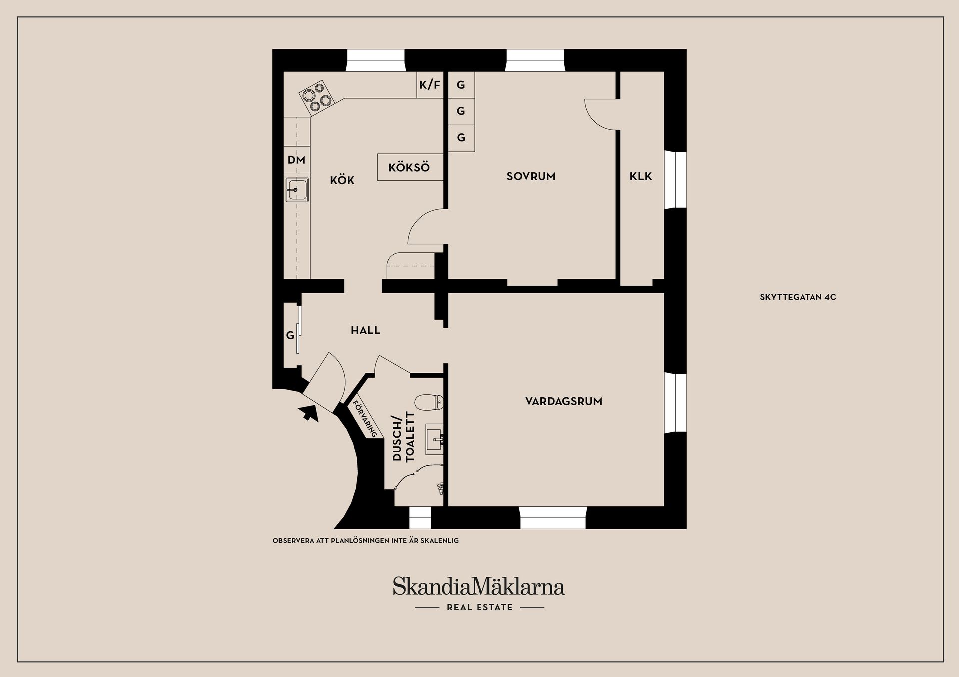 Bostadsrätt, Skyttegatan 4C, Centralt, Linköping