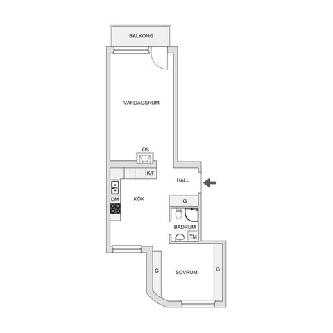 Bostadsrätt, Sankt Paulsgatan 20. Högst upp i huset!, Södermalm - Mariatorget, Stockholm