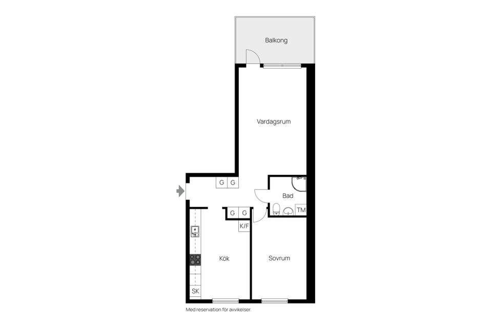Bostadsrätt, Högalidsvägen 36a, Högalid, Trelleborg