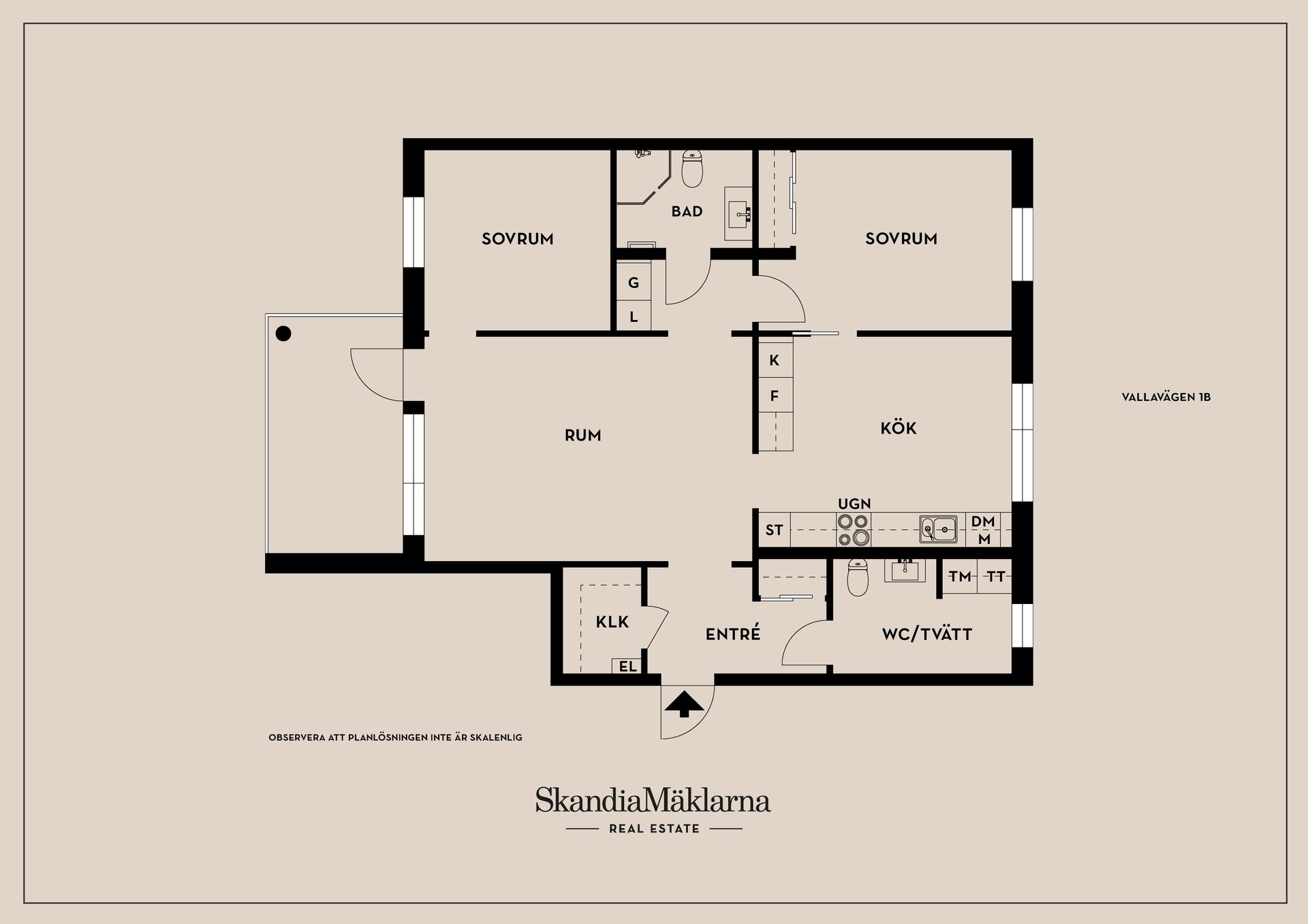 Bostadsrätt, Vallavägen 1B, Valla, Linköping