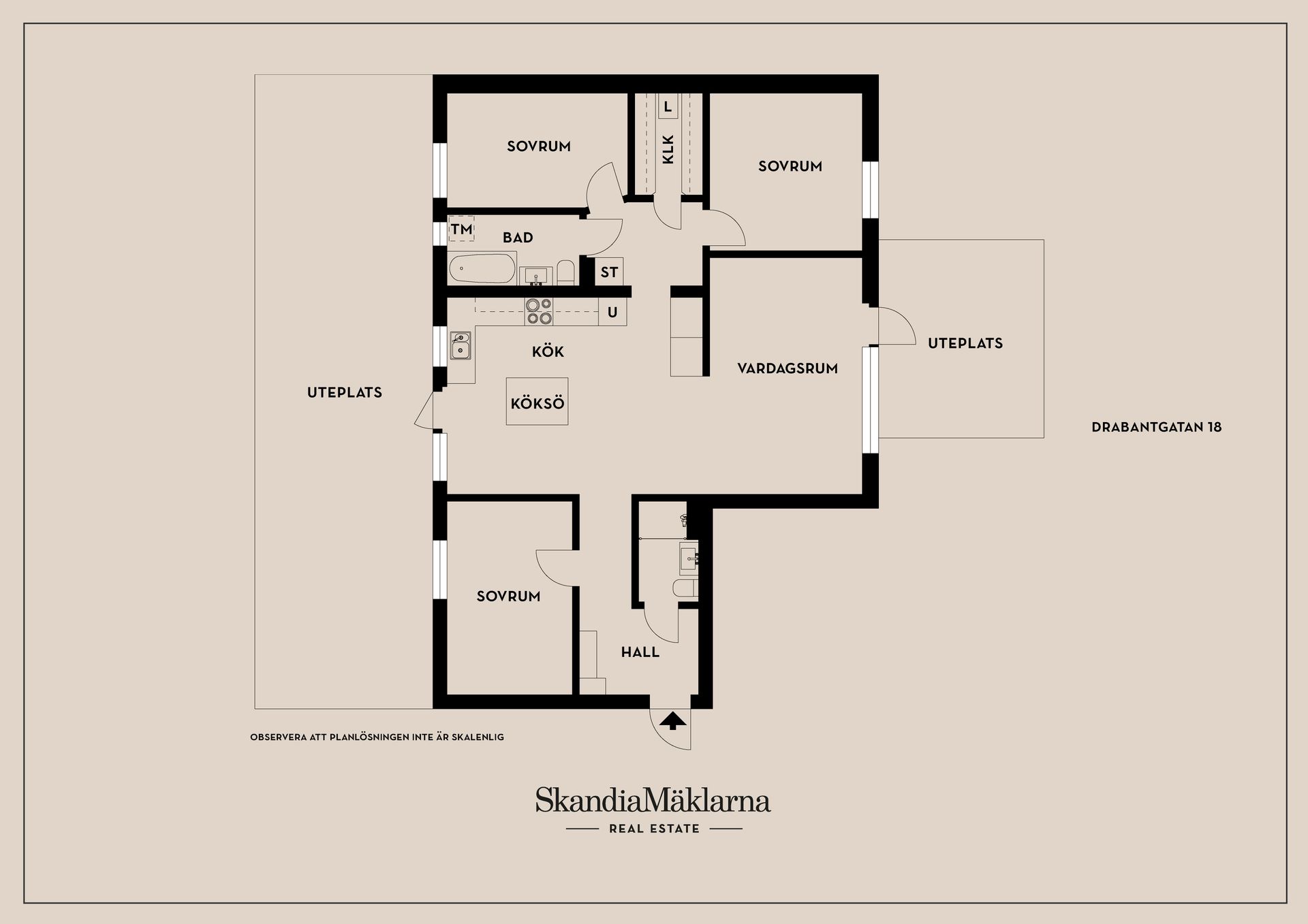 Bostadsrätt, Drabantgatan 18, T1/Centralt, Linköping