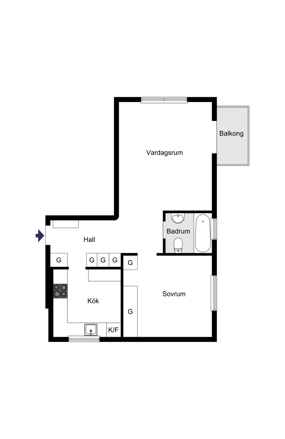 Bostadsrätt, Kalmgatan 21, Hammarbyhöjden, Johanneshov, Stockholm