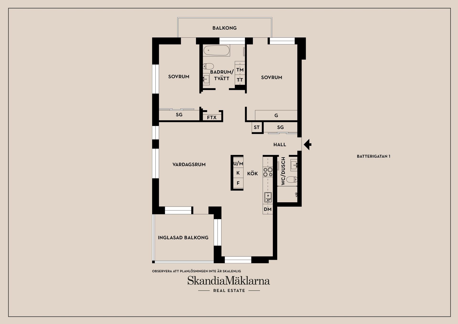 Bostadsrätt, Batterigatan 1, Södra Ekkällan, Linköping