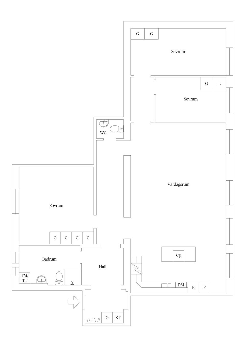 Bostadsrätt, Södra Långgatan 20A, Kvarnholmen, Kalmar