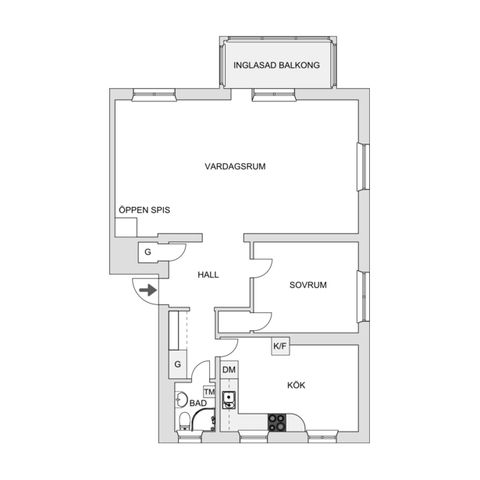 Bostadsrätt, Parkgatan 3A, Parkstaden, Borås