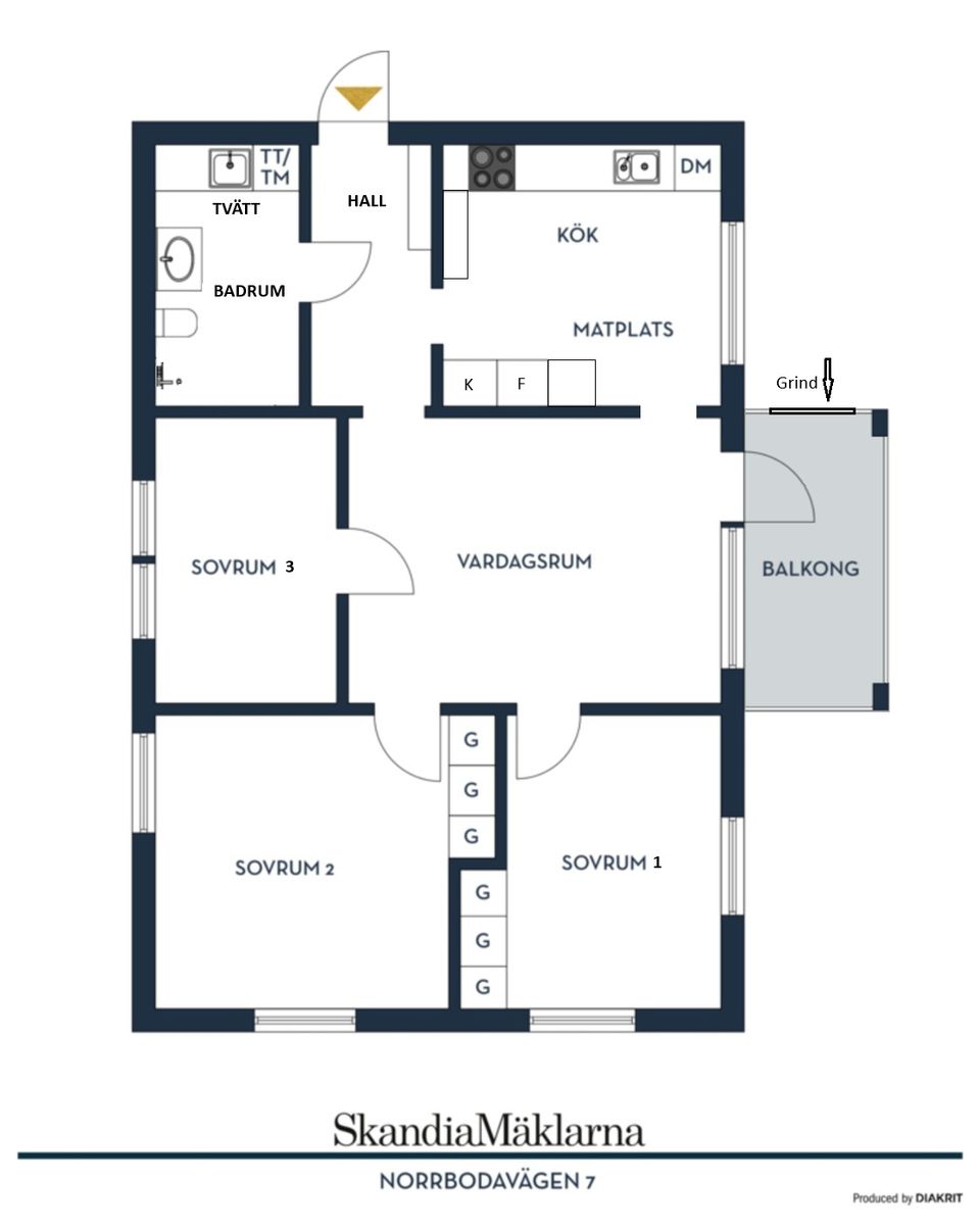 Bostadsrätt, Norrbodavägen 7, Kungsängen/Norrboda, Upplands-Bro