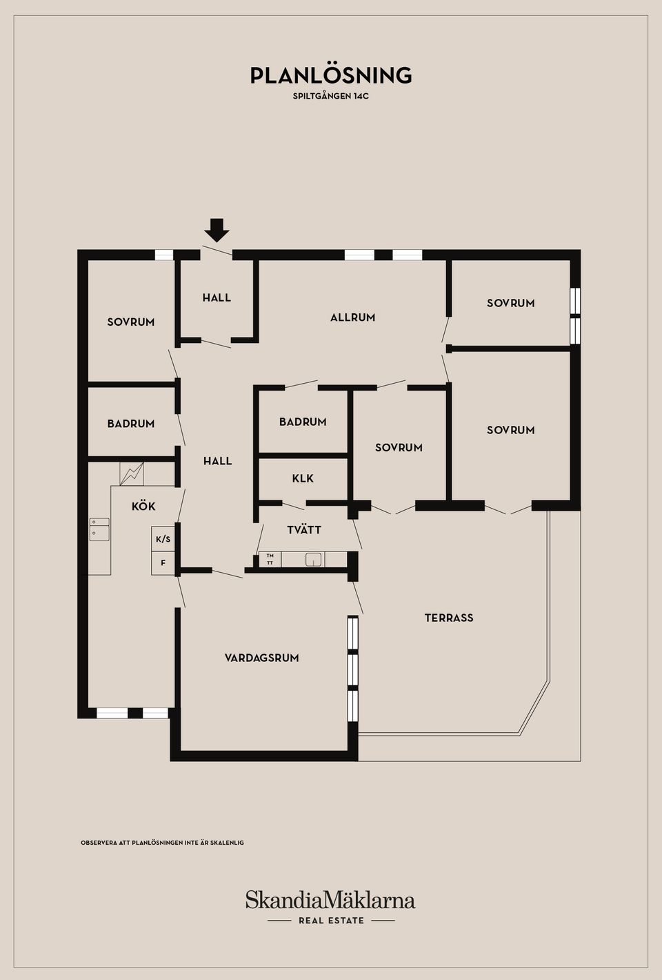 Villa, Spiltgången 14C, Solbacken, Ystad