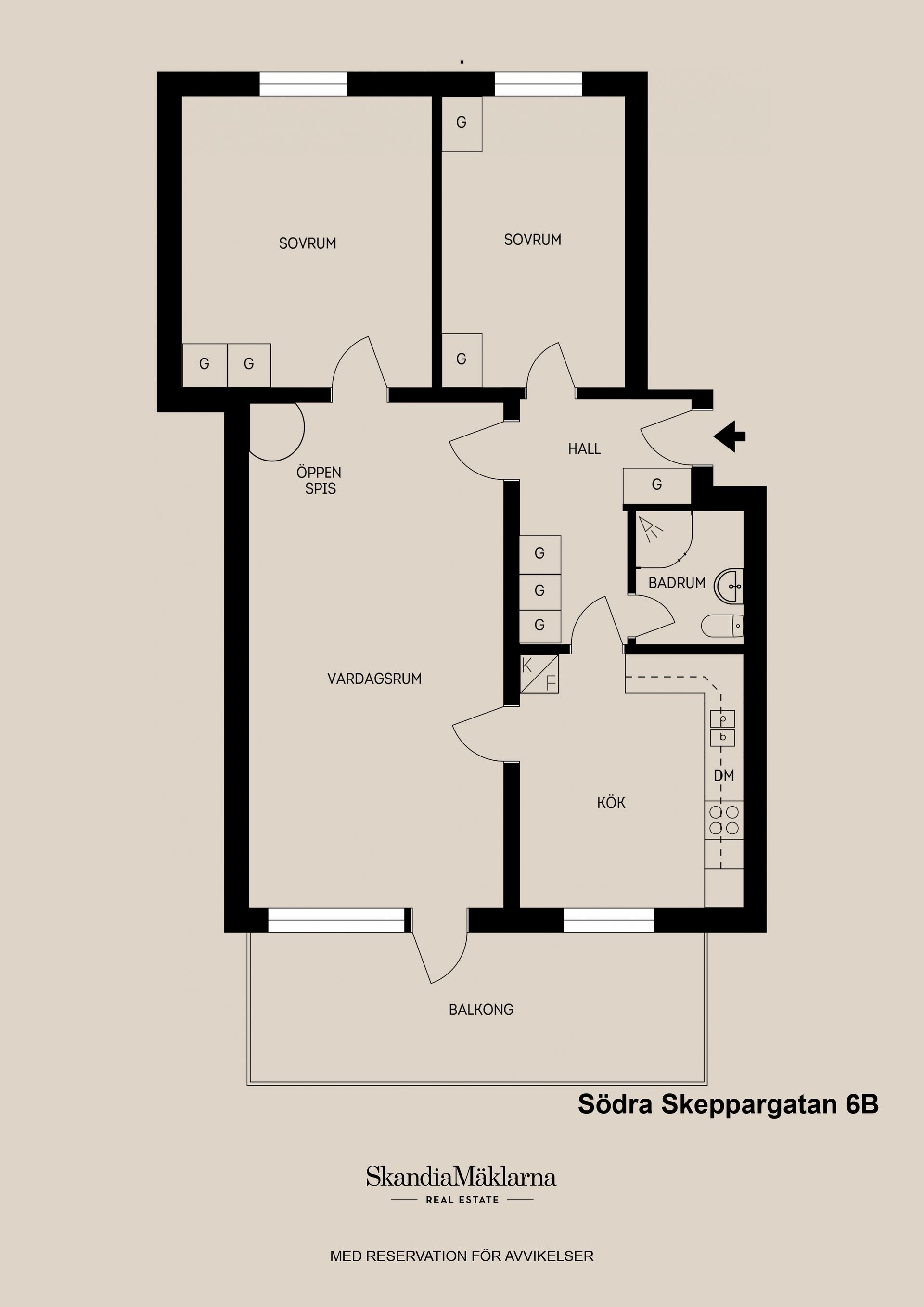 Bostadsrätt, Södra Skeppargatan 6B, Söder, Gävle