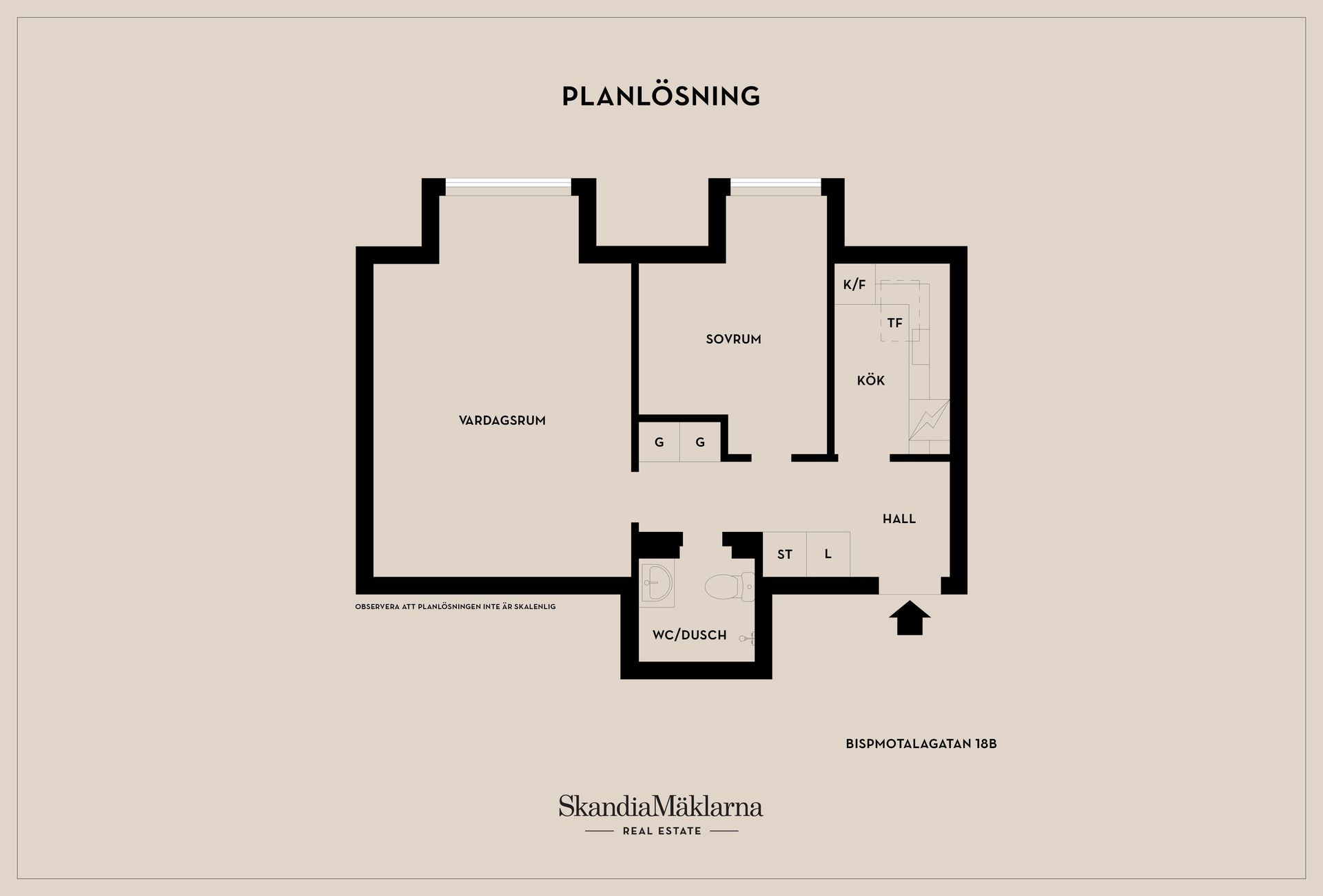 Bostadsrätt, Bispmotalagatan 18B, Centralt, Motala