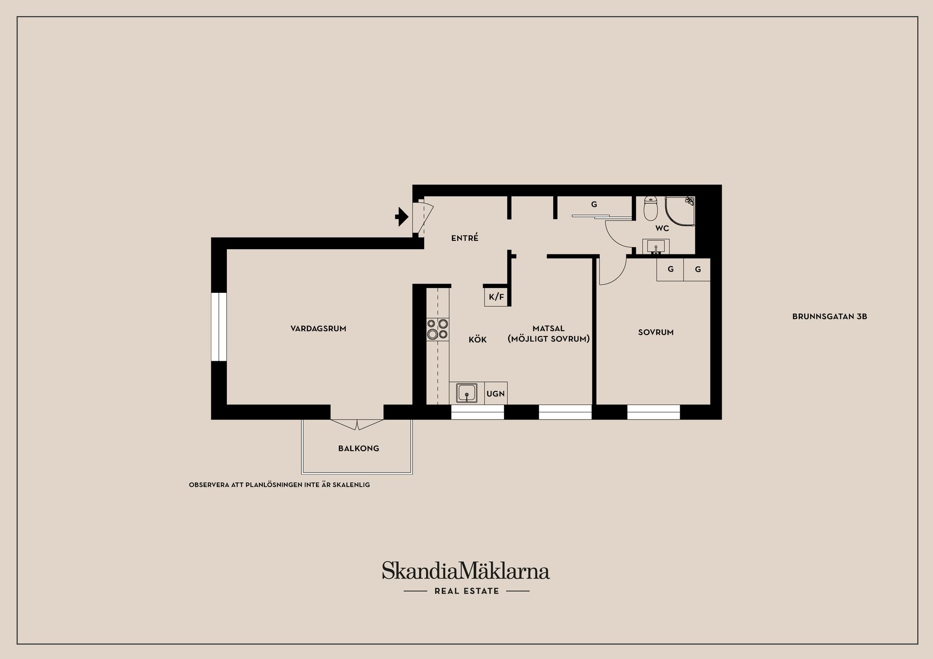 Bostadsrätt, Brunnsgatan 3B, Centralt/Vasastaden, Linköping