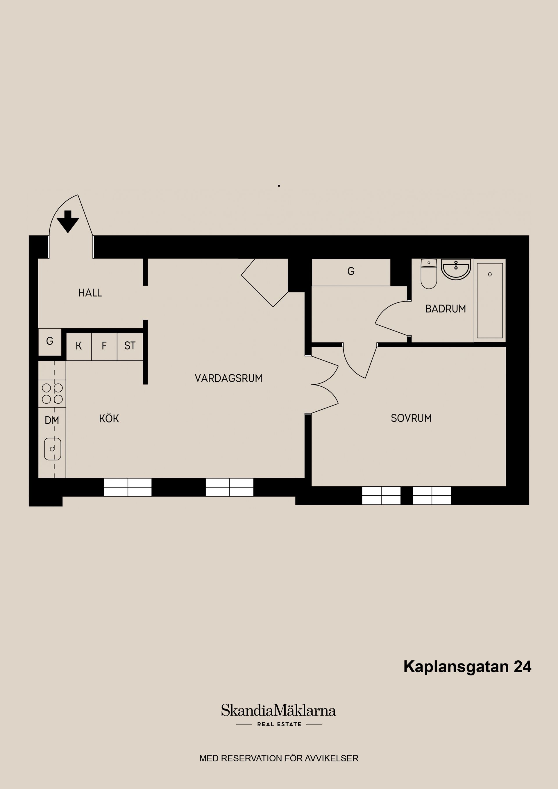 Bostadsrätt, Kaplansgatan 24, Centralt, Gävle