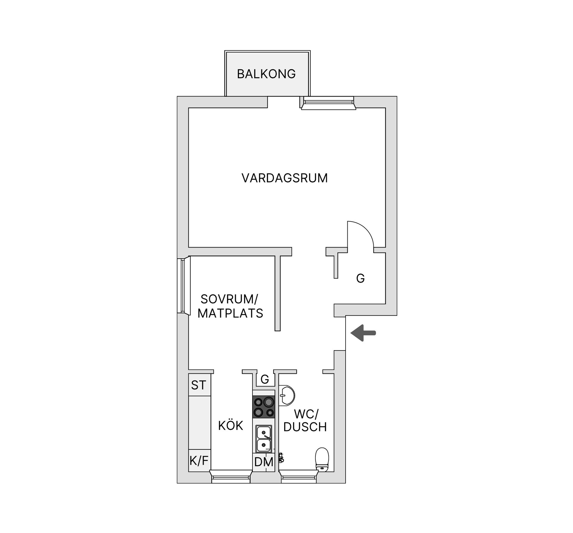Bostadsrätt, Järnvägsgatan 20A, Södermalm, Skövde