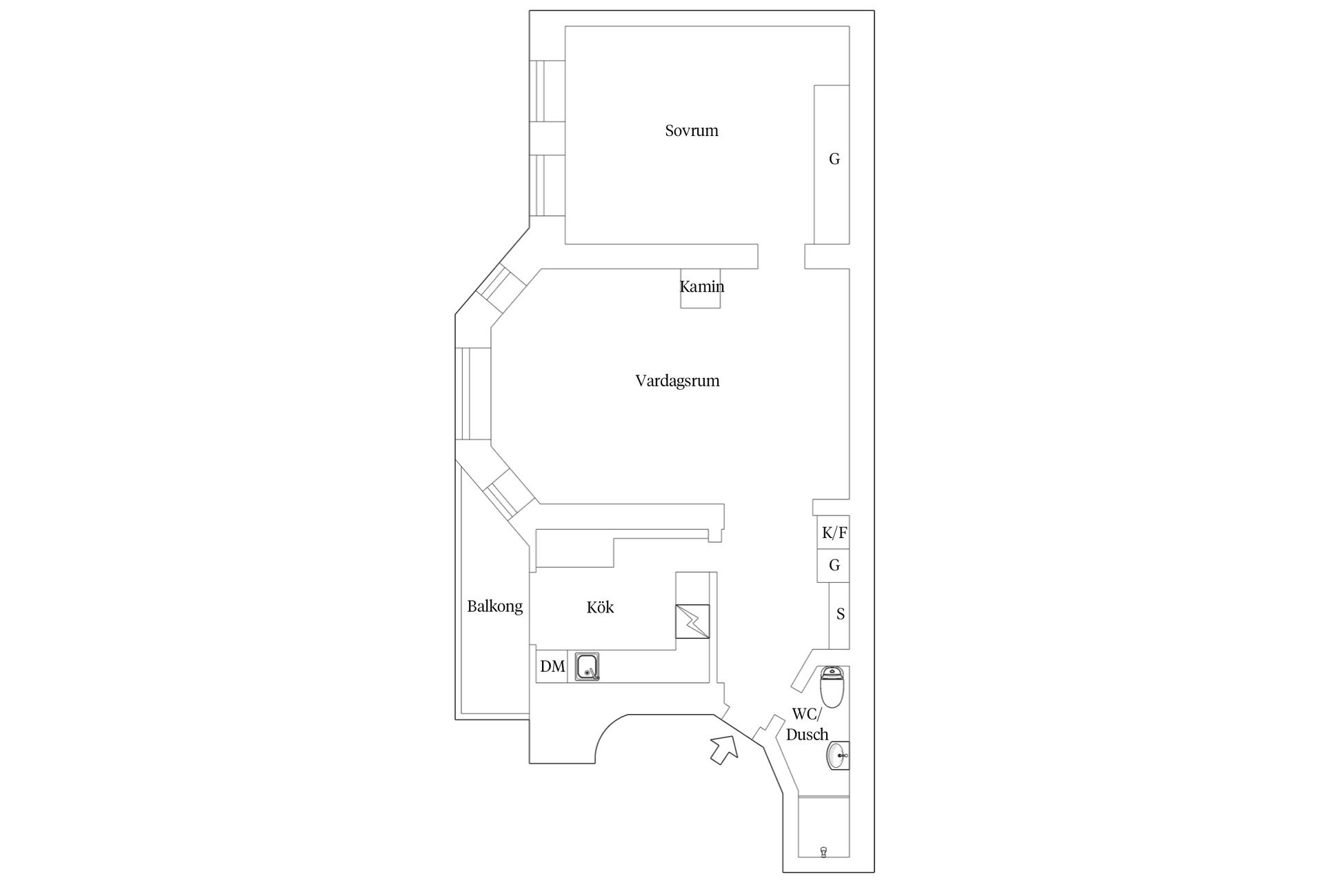 Bostadsrätt, Hornsgatan 75B (gårdshus), Södermalm Högalid, Stockholm
