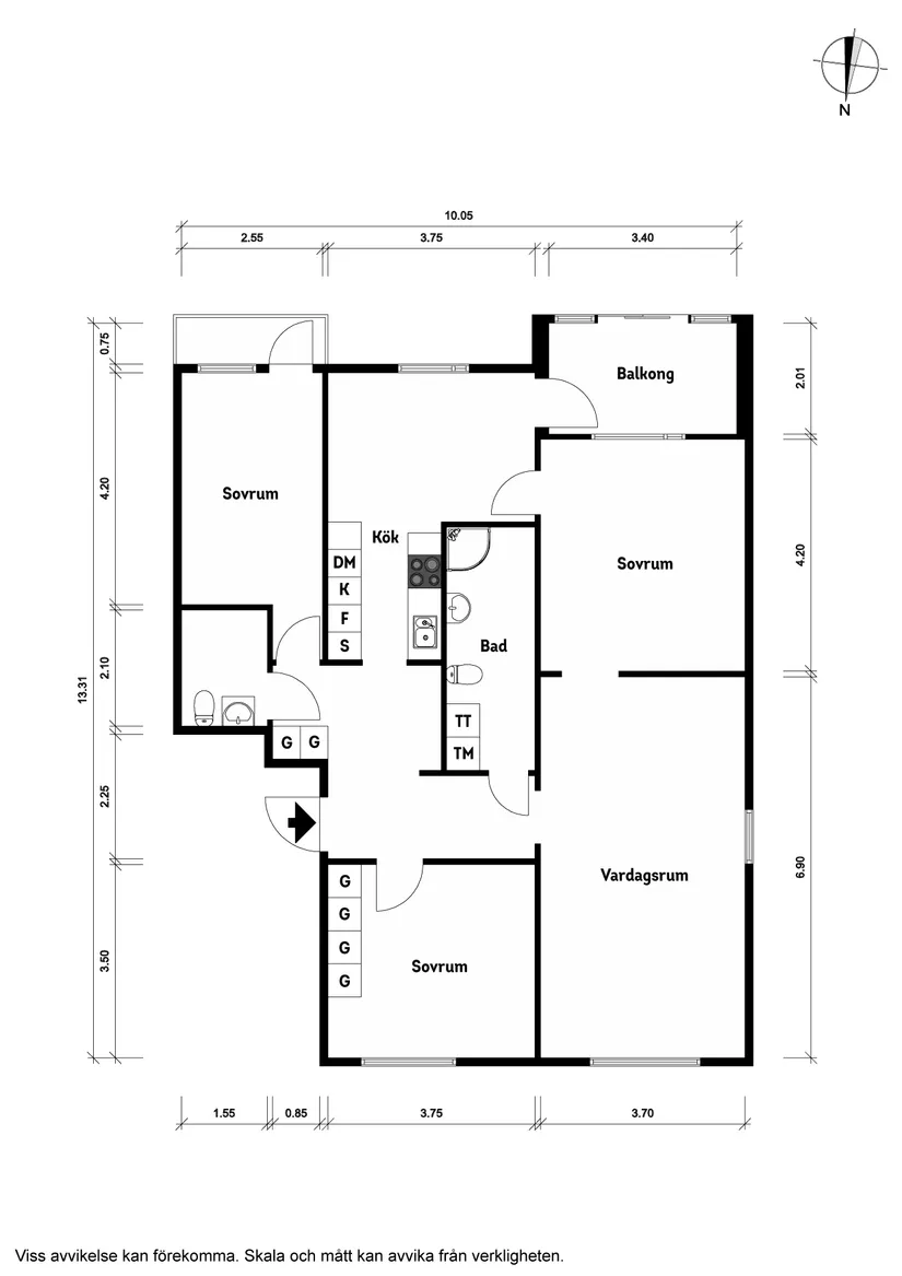Bostadsrätt, Skiftesvägen 15B, Landskrona centrum, Landskrona