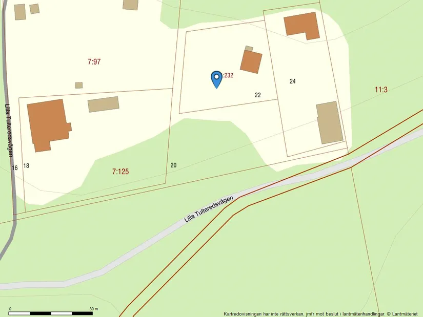 Tomt, Lilla Tulteredsvägen 22, Lexbydal, Partille