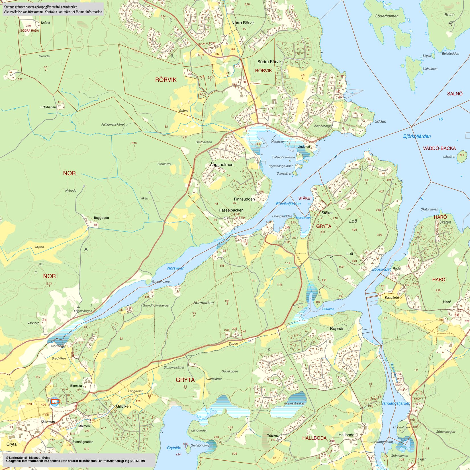Tomt, Klockarstigen 8, Gryta, Norrtälje