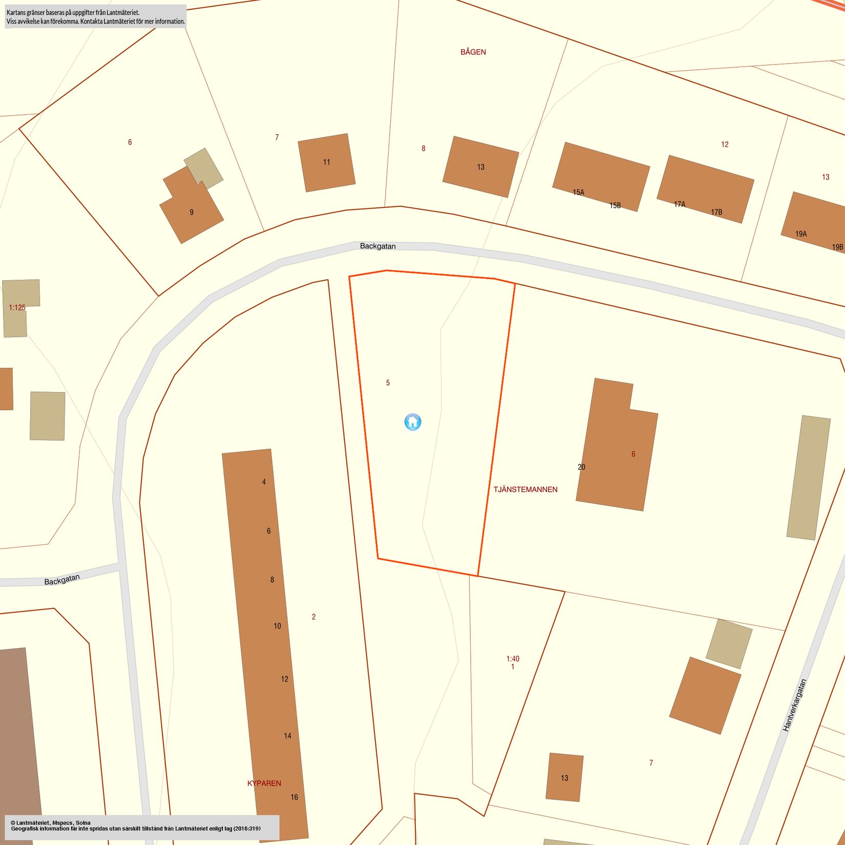 Tomt, Backgatan 18A, Bjurholm