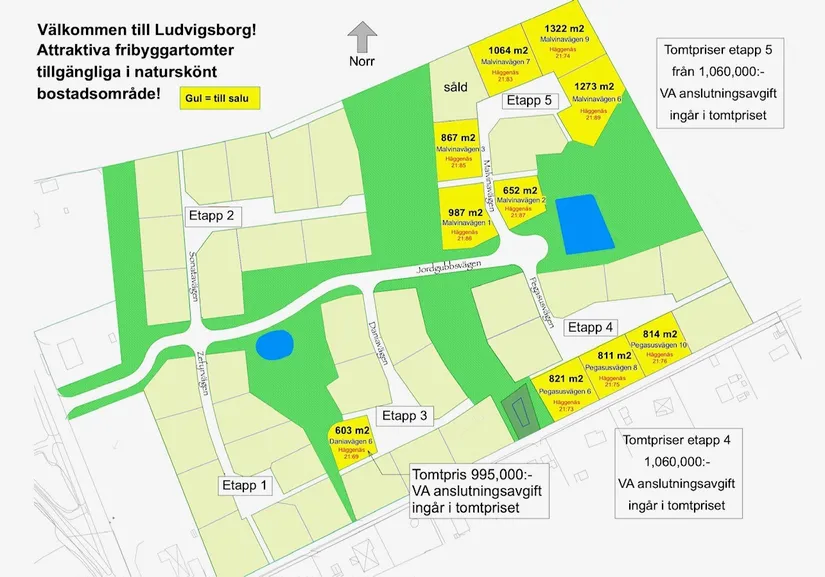 Tomt, Daniavägen 6, Ludvigsborg, Hörby