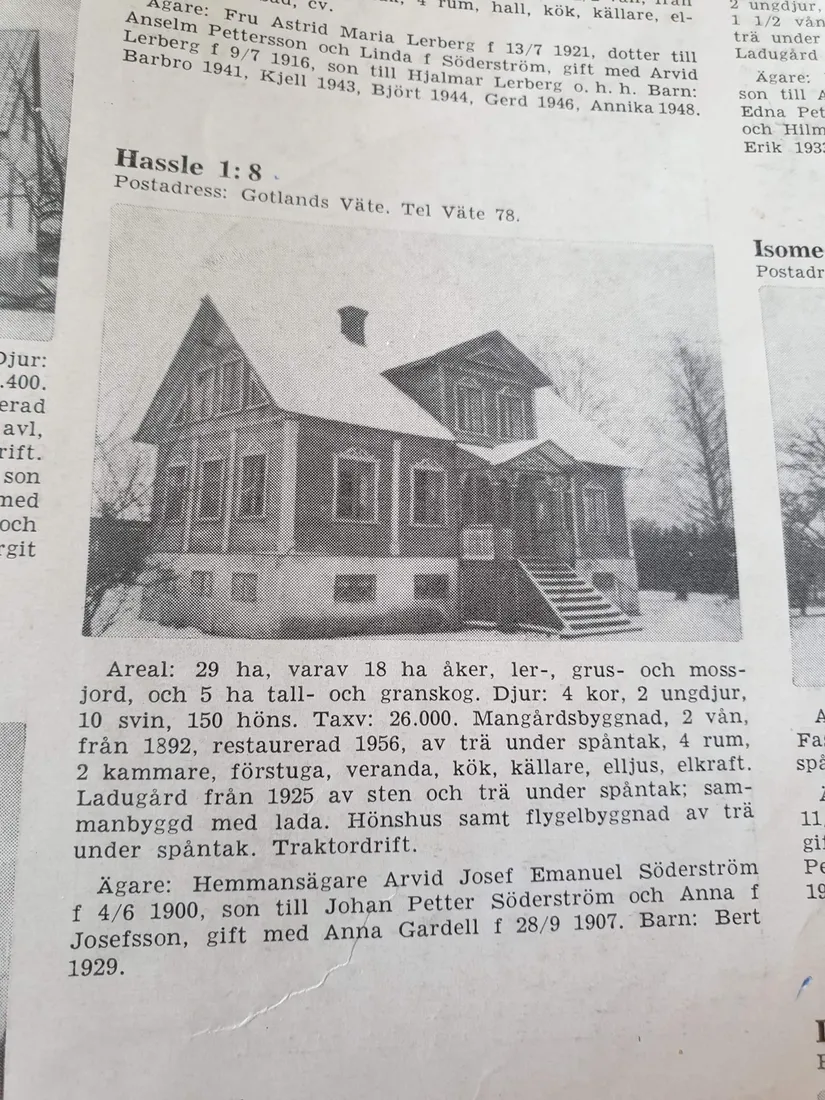 Villa, Väte Hassle 809, Väte, Gotland