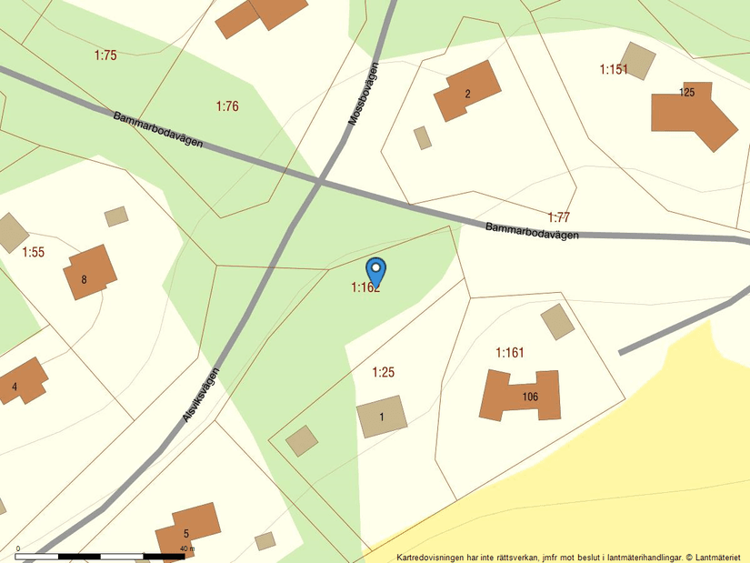 Tomt, Alsviksvägen 1B, Bammarboda, Österåker