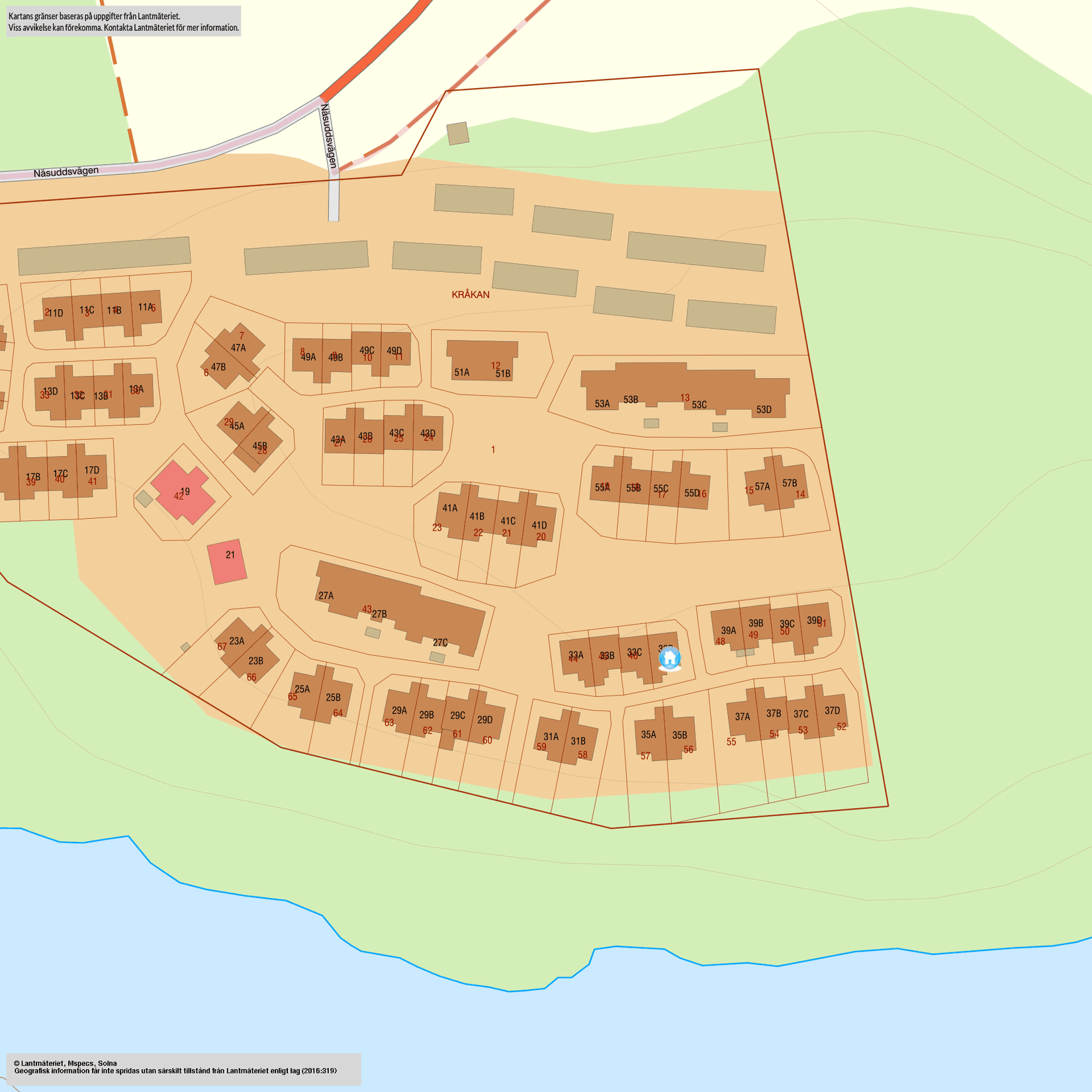 Radhus, Näsuddsvägen 33D, Danvikshagen, Oxelösund