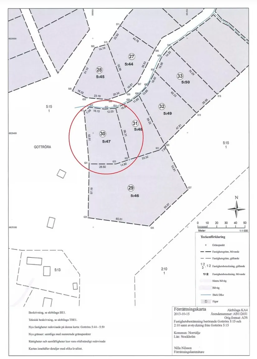 Tomt, Gottröraslingan 45, Gottröra, Norrtälje