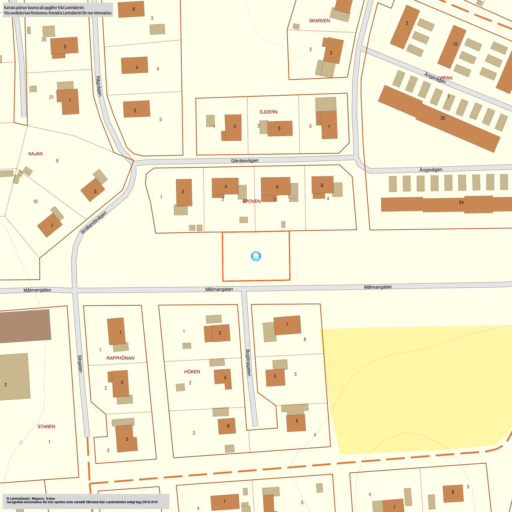 Tomt, Målmangatan, Bergkvara, Torsås