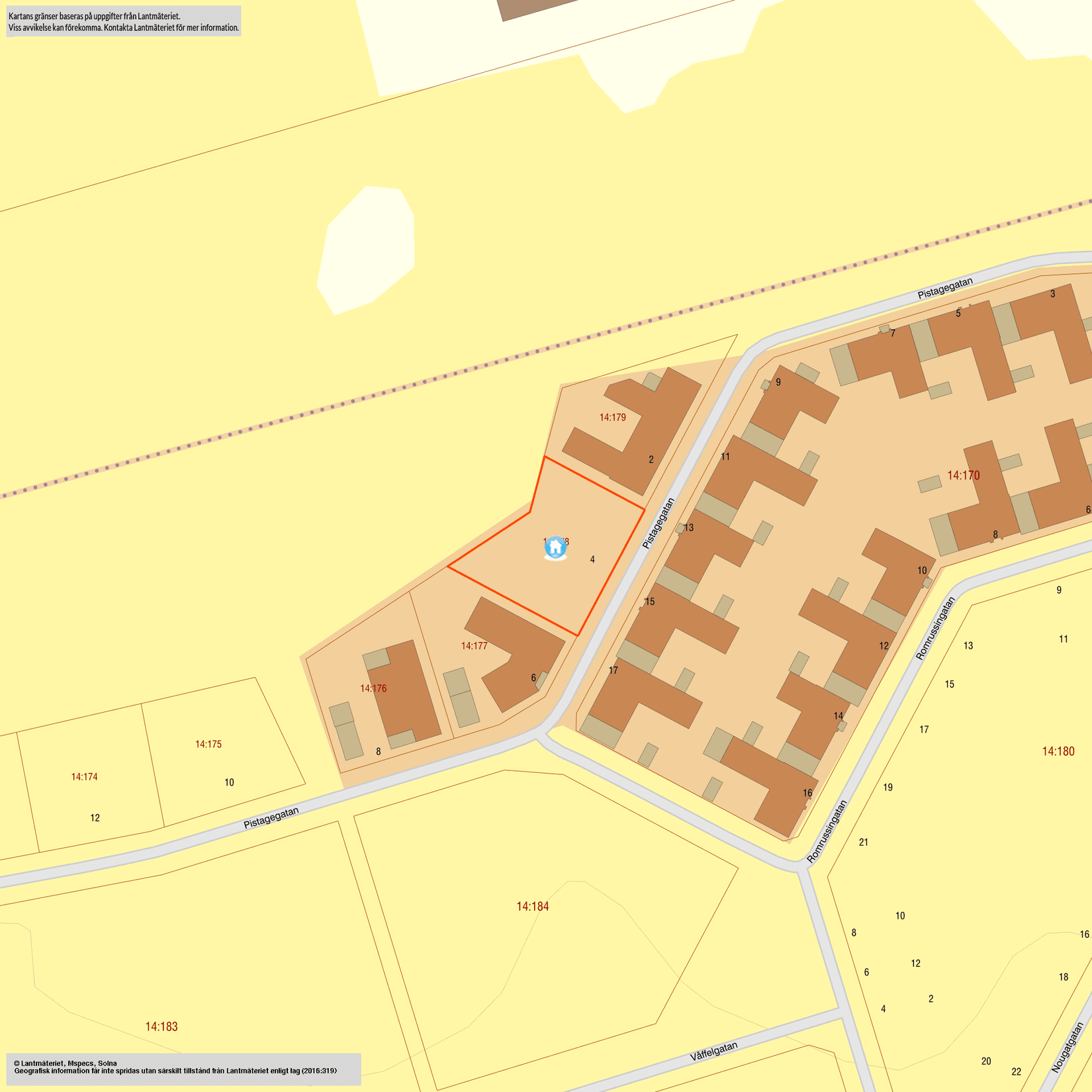 Tomt, Pistagegatan 4, ÅHUS - Åhusvången, Kristianstad